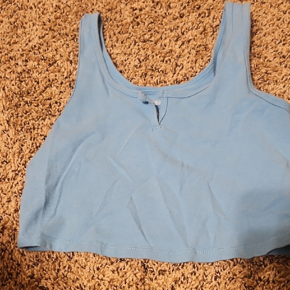 Wild Fable Light Blue Crop Top